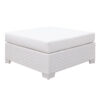 13022026698f07c76da29.jpeg Faux Polyester and Aluminum Square Ottoman with Padded Seat Cushion, White