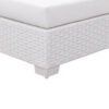 13022026698f07c8b6f41.jpeg Faux Polyester and Aluminum Square Ottoman with Padded Seat Cushion, White