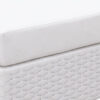 13022026698f07ca3dc87.jpeg Faux Polyester and Aluminum Square Ottoman with Padded Seat Cushion, White