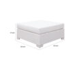 13022026698f07cb96aeb.jpeg Faux Polyester and Aluminum Square Ottoman with Padded Seat Cushion, White
