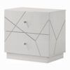13022026698f07e8f3950.jpeg Esy Nightstand, 2 Drawers with Crystal Knobs, White Carved Pattern