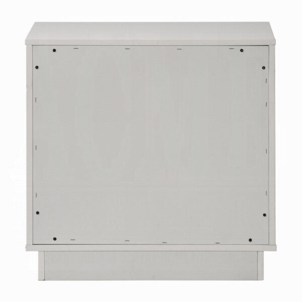 13022026698f07efe9184.jpeg Esy Nightstand, 2 Drawers with Crystal Knobs, White Carved Pattern