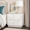 13022026698f07f32e6fc.jpeg Esy Nightstand, 2 Drawers with Crystal Knobs, White Carved Pattern