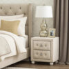 13022026698f08170232a.jpeg Rex Nightstand, 2 Drawers, Classic Crystal Tufted Beige Upholstery