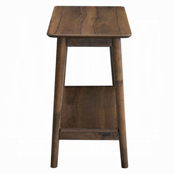 Fexy Sofa Console Table, 48 Inch Top with Lower Shelf, Walnut Brown