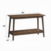 Fexy Sofa Console Table, 48 Inch Top with Lower Shelf, Walnut Brown
