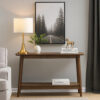 Fexy Sofa Console Table, 48 Inch Top with Lower Shelf, Walnut Brown
