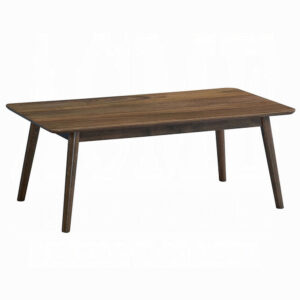 Fexy Coffee Table, 47 Inch Rectangular Top with Angled Legs, Walnut Brown