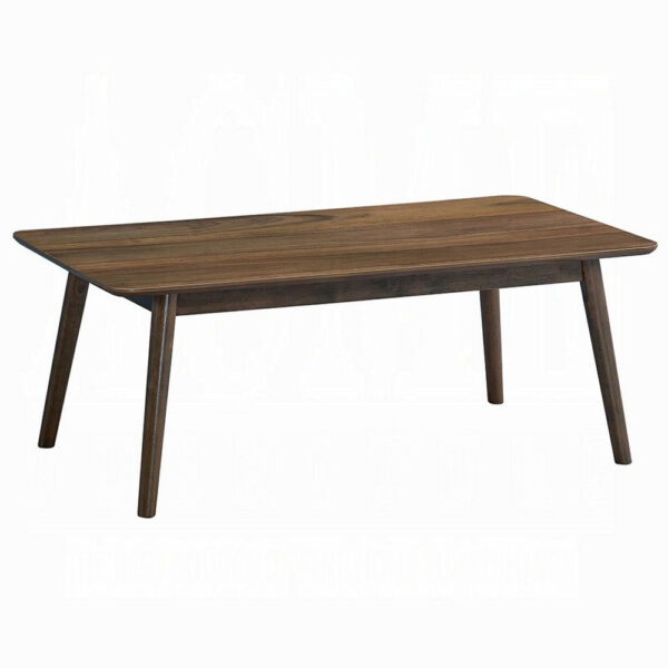 Fexy Coffee Table, 47 Inch Rectangular Top with Angled Legs, Walnut Brown