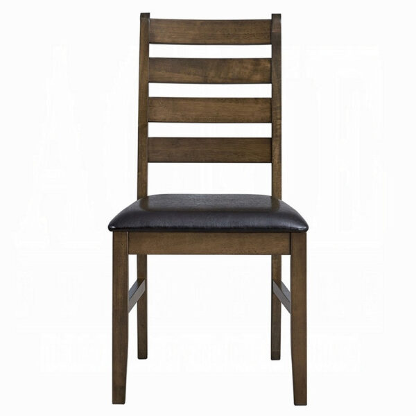 13022026698f08352956a.jpeg Dexy Dining Side Chair Set of 2, Ladderback, Walnut Brown Faux Leather