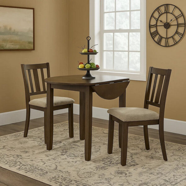 13022026698f08498ab82.jpeg Dexy Dining Table, 35 Inch Round Top, Farmhouse Walnut Brown Wood