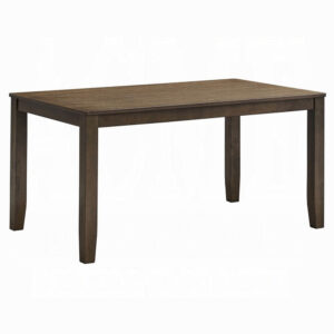 Dexy Dining Table, 59 Inch Rectangular Top, Farmhouse Walnut Brown