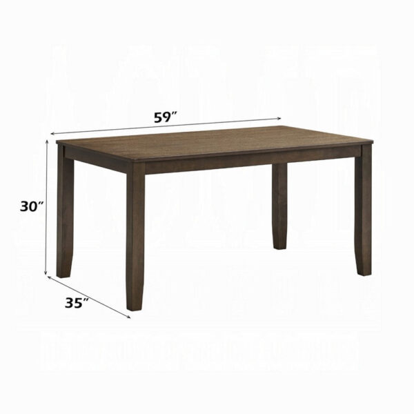 13022026698f085b7e337.jpeg Dexy Dining Table, 59 Inch Rectangular Top, Farmhouse Walnut Brown