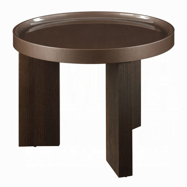 13022026698f086df0601.jpeg Lexy Side End Table, 24 Inch Round Top, High Gloss Blackish Green