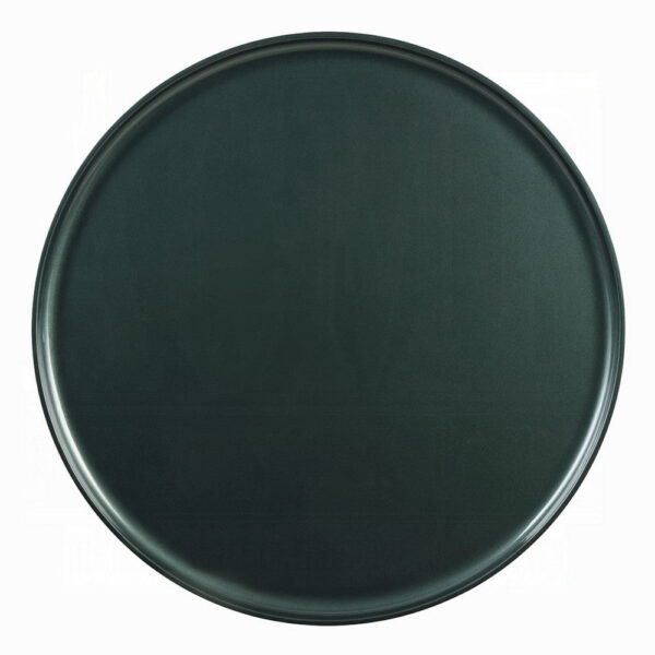 Lexy Coffee Table, 35 Inch Round Top, Low Profile High Gloss Blackish Green