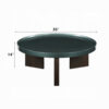 Lexy Coffee Table, 35 Inch Round Top, Low Profile High Gloss Blackish Green