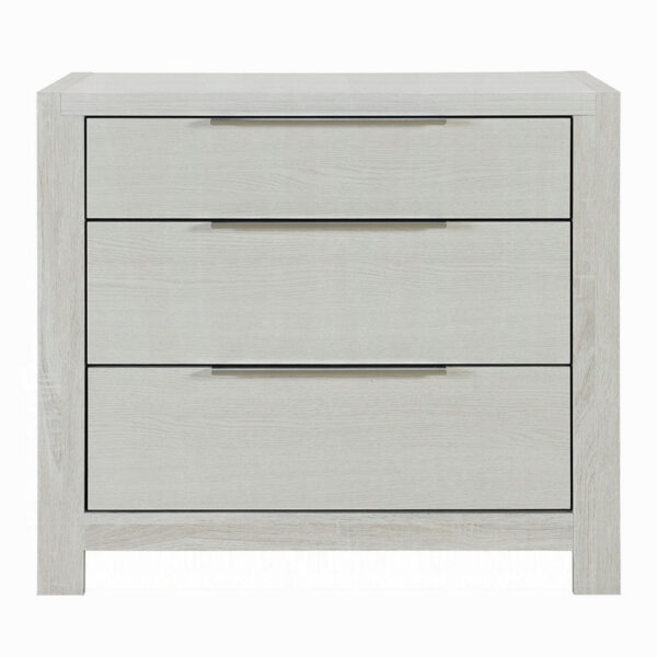 13022026698f088e0fcd2.jpeg Geya Nightstand with 3 Drawers, Chrome Metal Handles, Light Gray