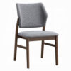 Nory Dining Side Chair Set of 2, Gray Linen Seat and Back, Walnut Brown