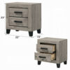 13022026698f08b641641.jpeg Rachy Nightstand, 2 Drawers with Black Metal Handles, Farmhouse Light Gray
