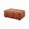 Leya Modular Ottoman, Tufted Coral Red Linen, 43 Inch Rectangular Seat