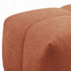 Leya Modular Ottoman, Tufted Coral Red Linen, 43 Inch Rectangular Seat
