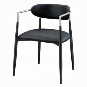 13022026698f08c79aff0.jpeg Vonn Dining Armchair Set of 2, Faux Leather Seat, Curved Back, Black Metal