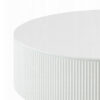 Del Modern Coffee Table, 47 Inch Round Top, Glossy White Ribbed Base
