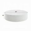 Del Modern Coffee Table, 47 Inch Round Top, Glossy White Ribbed Base