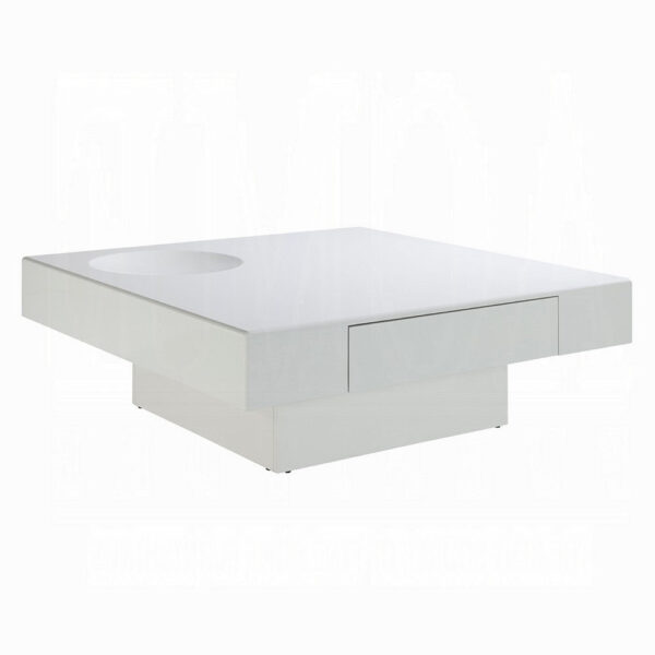 13022026698f08ee12ade.jpeg Keya Coffee Table, 43 Inch Square Plinth Top, High Gloss White Finish