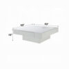13022026698f08f10351d.jpeg Keya Coffee Table, 43 Inch Square Plinth Top, High Gloss White Finish