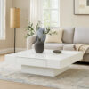 13022026698f08f28b612.jpeg Keya Coffee Table, 43 Inch Square Plinth Top, High Gloss White Finish