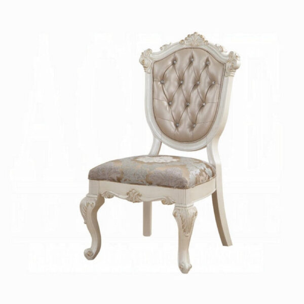13022026698f08f8e8933.jpeg Cheny Dining Side Chair Set of 2, Faux Leather, Baroque Pearl Beige