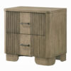 13022026698f0928b6df6.jpeg Leky Nightstand, 2 Reeded Drawers, Rounded Corners, Antique Oak Brown