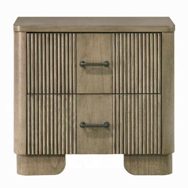 13022026698f092a84f66.jpeg Leky Nightstand, 2 Reeded Drawers, Rounded Corners, Antique Oak Brown
