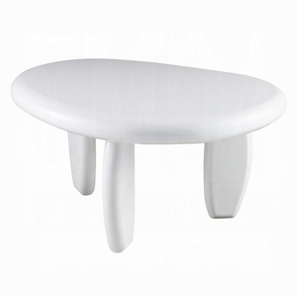 13022026698f09394fbbd.jpeg Vayu End Table, 30 Inch Asymmetric, Tri Pebble Legs, High Gloss White