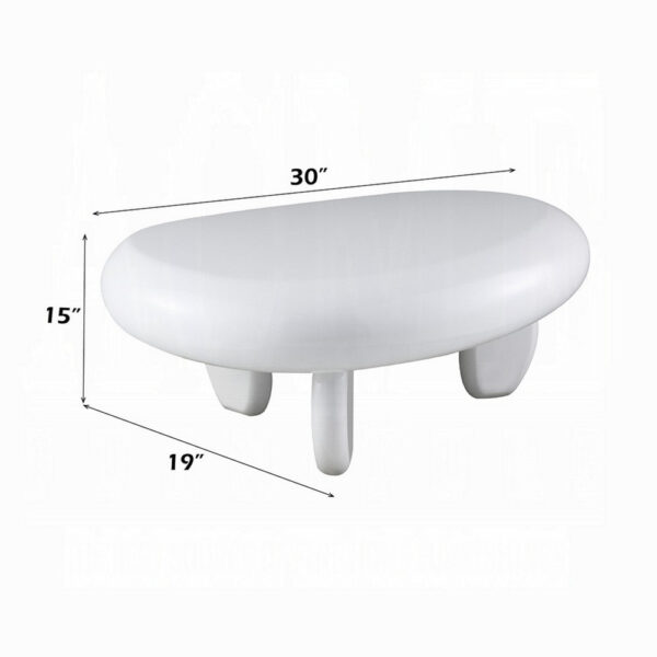 13022026698f093d23ff9.jpeg Vayu End Table, 30 Inch Asymmetric, Tri Pebble Legs, High Gloss White
