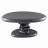 Fory End Table, 30 Inch Asymmetric Stacked Pebble Base, High Gloss Gray