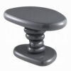 Fory End Table, 22 Inch Asymmetric Stacked Pebble Base, High Gloss Gray