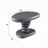 Fory End Table, 22 Inch Asymmetric Stacked Pebble Base, High Gloss Gray