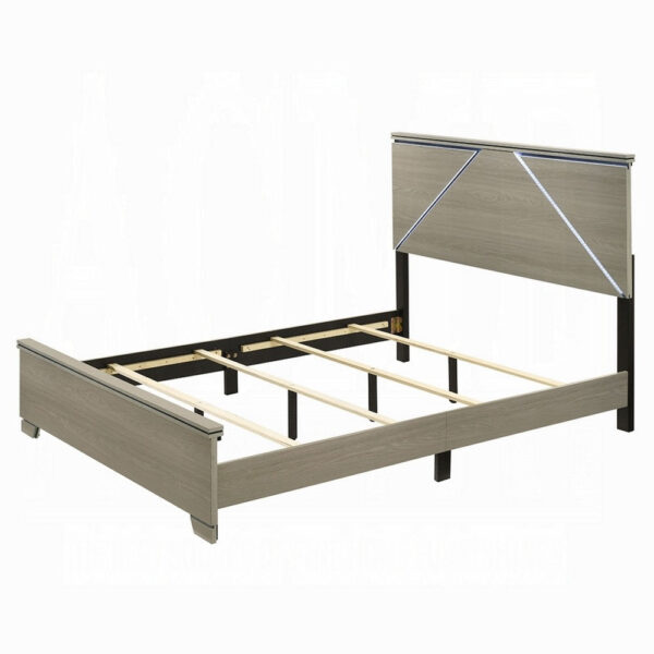 13022026698f09801e2c6.jpeg Anna Queen Bed, Panel Headboard with LED, Weathered Gray Wood, Modern Style