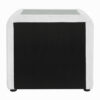 Kery Glass Top Nightstand, 2 Drawers, White Teddy Sherpa Upholstery