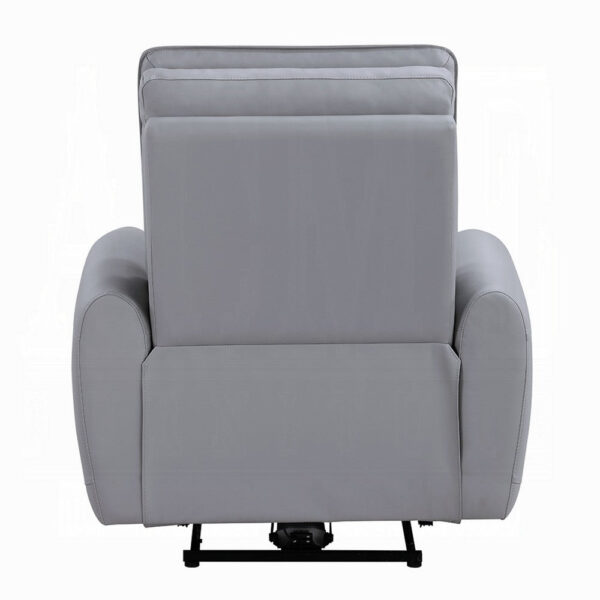 Jero Power Motion Recliner Armchair with USB Port, Light Gray Faux Leather