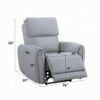 Jero Power Motion Recliner Armchair with USB Port, Light Gray Faux Leather