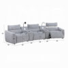 13022026698f09b384615.jpeg Falo Modular Power Motion Recliner Armless Chair, Light Gray Chenille