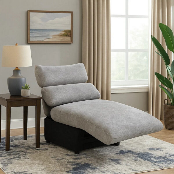 13022026698f09b692000.jpeg Falo Modular Power Motion Recliner Armless Chair, Light Gray Chenille