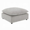 37 Inch Modular Ottoman, Feather Down and Cotton Fill Seat, Beige Boucle
