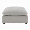 37 Inch Modular Ottoman, Feather Down and Cotton Fill Seat, Beige Boucle