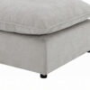 37 Inch Modular Ottoman, Feather Down and Cotton Fill Seat, Beige Boucle