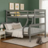 13022026698f09d697cf3.jpeg Rita Twin over Full Bunk Bed, Slatted Frame, Fixed Ladder, Gray and Brown