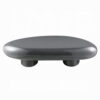 Fory Coffee Table, 46 Inch Oval Top with Low Metal Base, High Gloss Gray